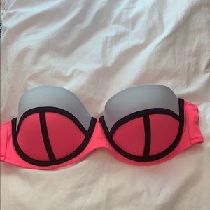 Neon Color block bandeau Swim top